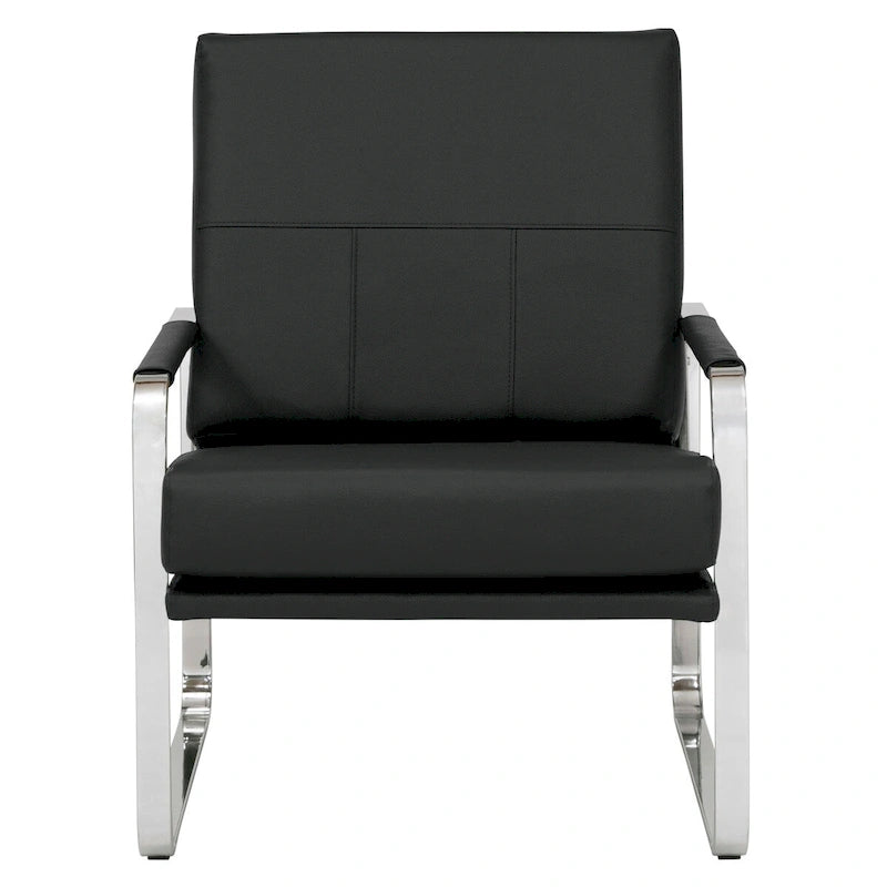 Fauteuil d'appoint moderne Allure Metal & Blended Leather – Siège contemporain