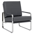 Fauteuil d'appoint moderne Allure Metal & Blended Leather – Siège contemporain