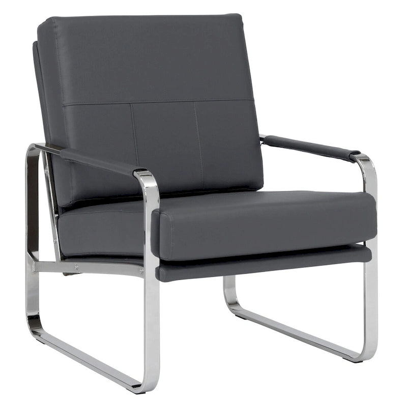 Fauteuil d'appoint moderne Allure Metal & Blended Leather – Siège contemporain