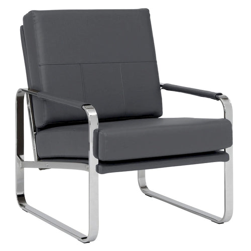 Fauteuil d'appoint moderne Allure Metal & Blended Leather – Siège contemporain
