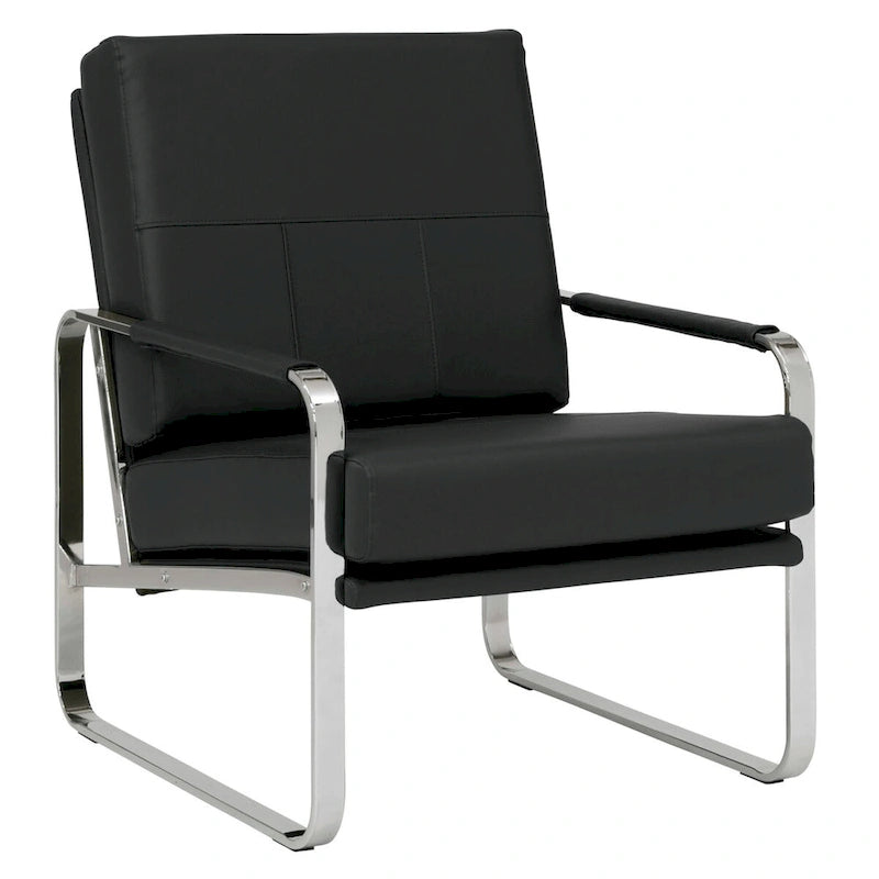 Fauteuil d'appoint moderne Allure Metal & Blended Leather – Siège contemporain