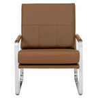 Fauteuil d'appoint moderne Allure Metal & Blended Leather – Siège contemporain