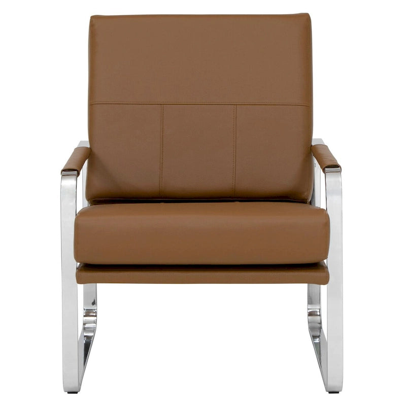 Fauteuil d'appoint moderne Allure Metal & Blended Leather – Siège contemporain