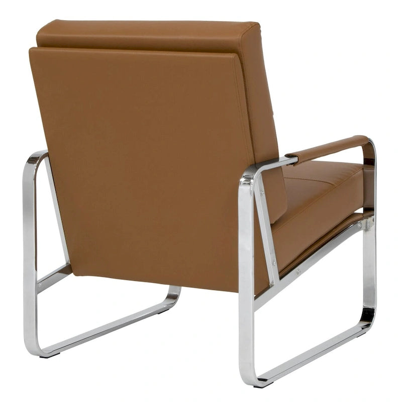Fauteuil d'appoint moderne Allure Metal & Blended Leather – Siège contemporain