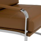 Fauteuil d'appoint moderne Allure Metal & Blended Leather – Siège contemporain