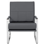 Fauteuil d'appoint moderne Allure Metal & Blended Leather – Siège contemporain