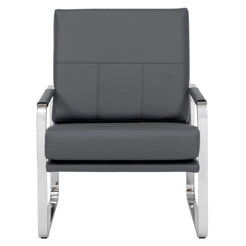 Fauteuil d'appoint moderne Allure Metal & Blended Leather – Siège contemporain