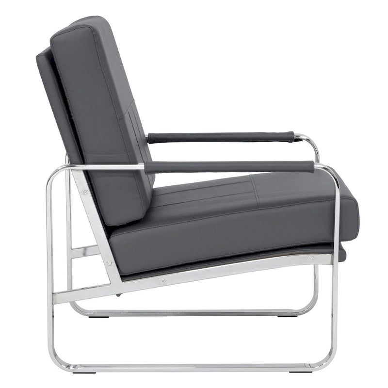 Fauteuil d'appoint moderne Allure Metal & Blended Leather – Siège contemporain