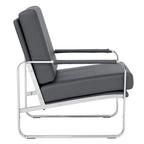 Fauteuil d'appoint moderne Allure Metal & Blended Leather – Siège contemporain