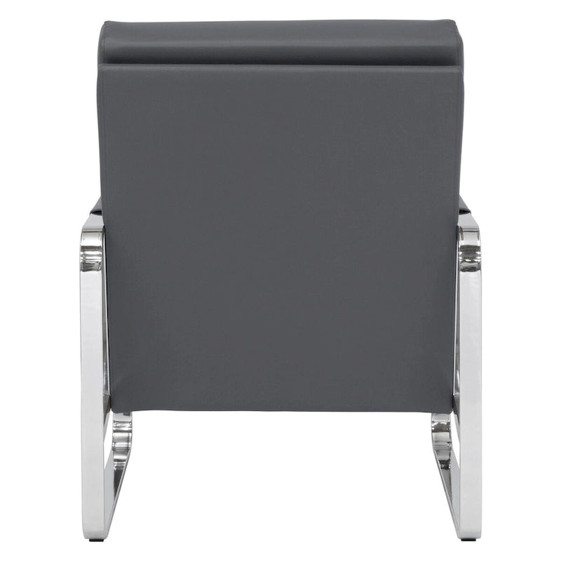 Fauteuil d'appoint moderne Allure Metal & Blended Leather – Siège contemporain