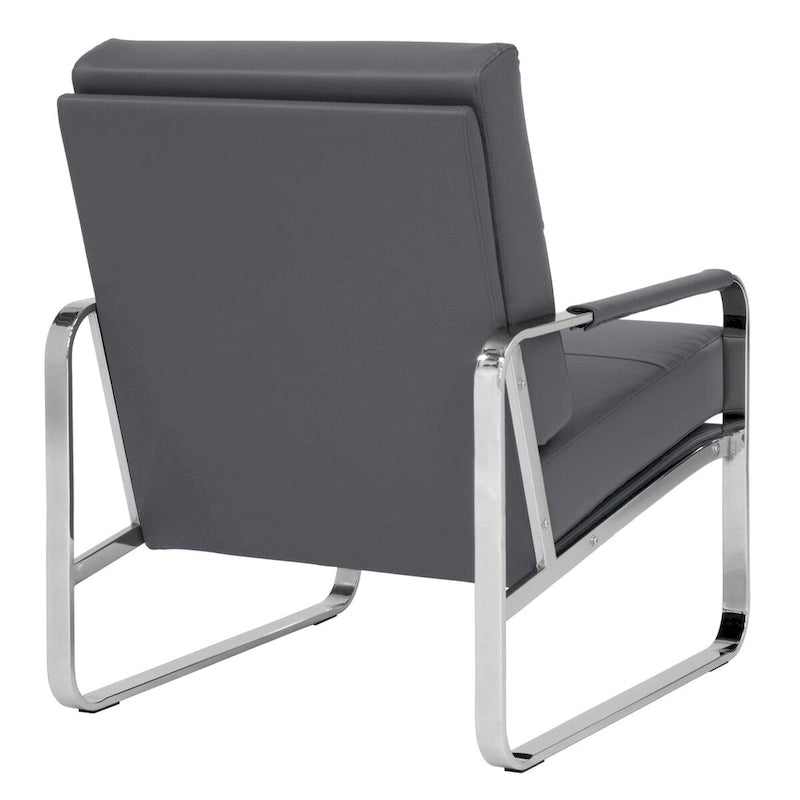 Fauteuil d'appoint moderne Allure Metal & Blended Leather – Siège contemporain