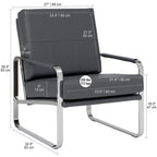Fauteuil d'appoint moderne Allure Metal & Blended Leather – Siège contemporain