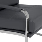 Fauteuil d'appoint moderne Allure Metal & Blended Leather – Siège contemporain