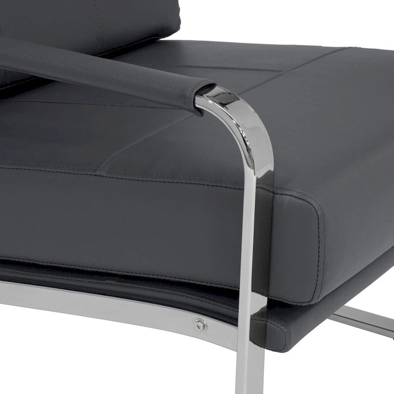 Fauteuil d'appoint moderne Allure Metal & Blended Leather – Siège contemporain