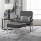 Fauteuil d'appoint moderne Allure Metal & Blended Leather – Siège contemporain