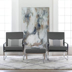 Fauteuil d'appoint moderne Allure Metal & Blended Leather – Siège contemporain