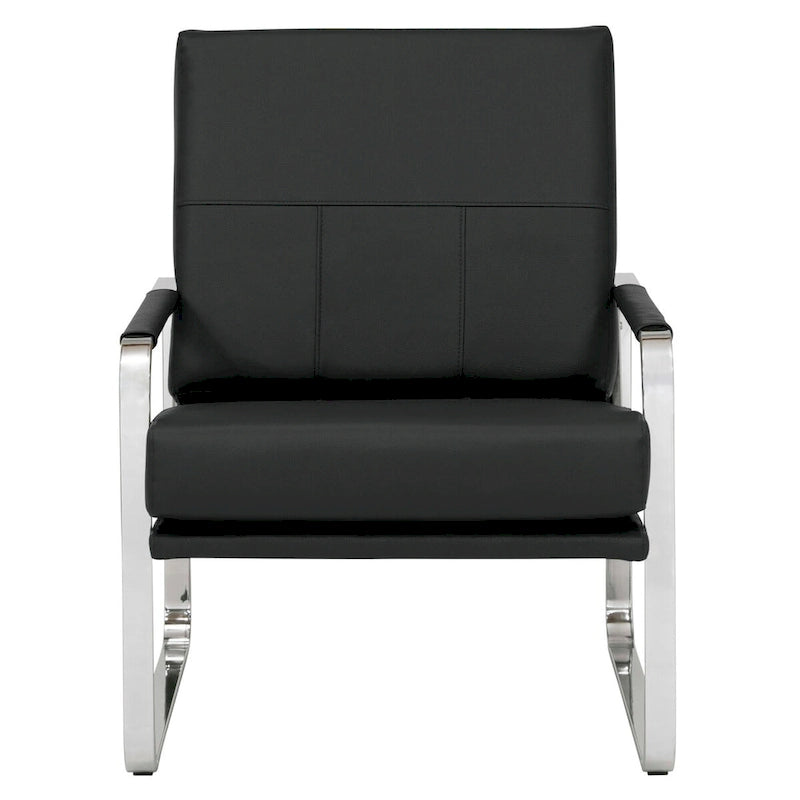 Fauteuil d'appoint moderne Allure Metal & Blended Leather – Siège contemporain