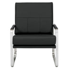 Fauteuil d'appoint moderne Allure Metal & Blended Leather – Siège contemporain