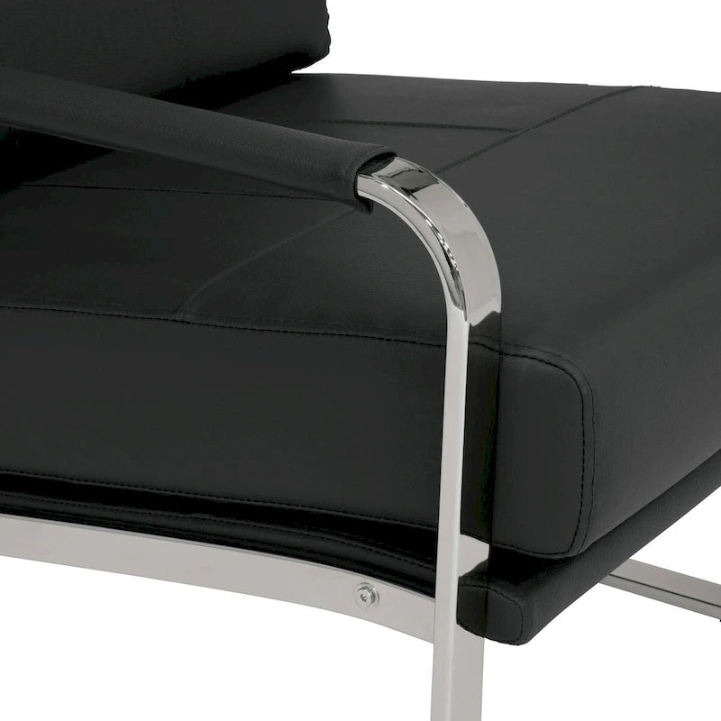 Fauteuil d'appoint moderne Allure Metal & Blended Leather – Siège contemporain