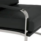 Fauteuil d'appoint moderne Allure Metal & Blended Leather – Siège contemporain
