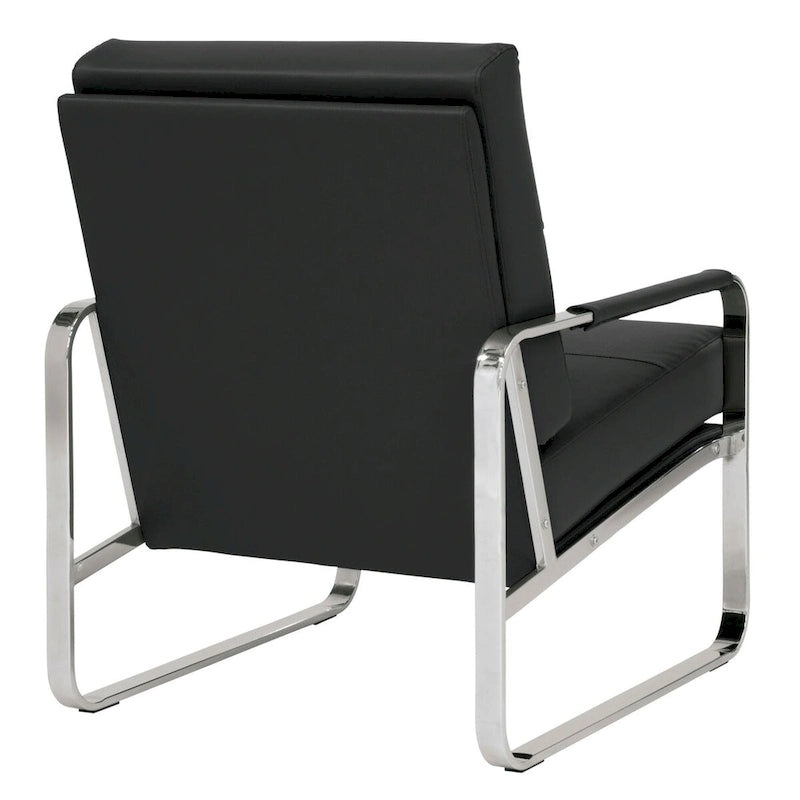 Fauteuil d'appoint moderne Allure Metal & Blended Leather – Siège contemporain
