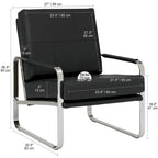 Fauteuil d'appoint moderne Allure Metal & Blended Leather – Siège contemporain
