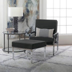 Fauteuil d'appoint moderne Allure Metal & Blended Leather – Siège contemporain