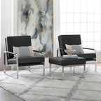 Fauteuil d'appoint moderne Allure Metal & Blended Leather – Siège contemporain