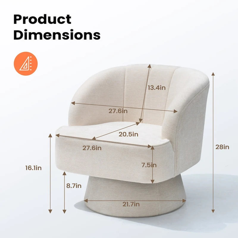 Pellebant Fauteuil pivotant Canapé pour Salon Chambre à coucher