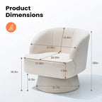 Pellebant Fauteuil pivotant Canapé pour Salon Chambre à coucher