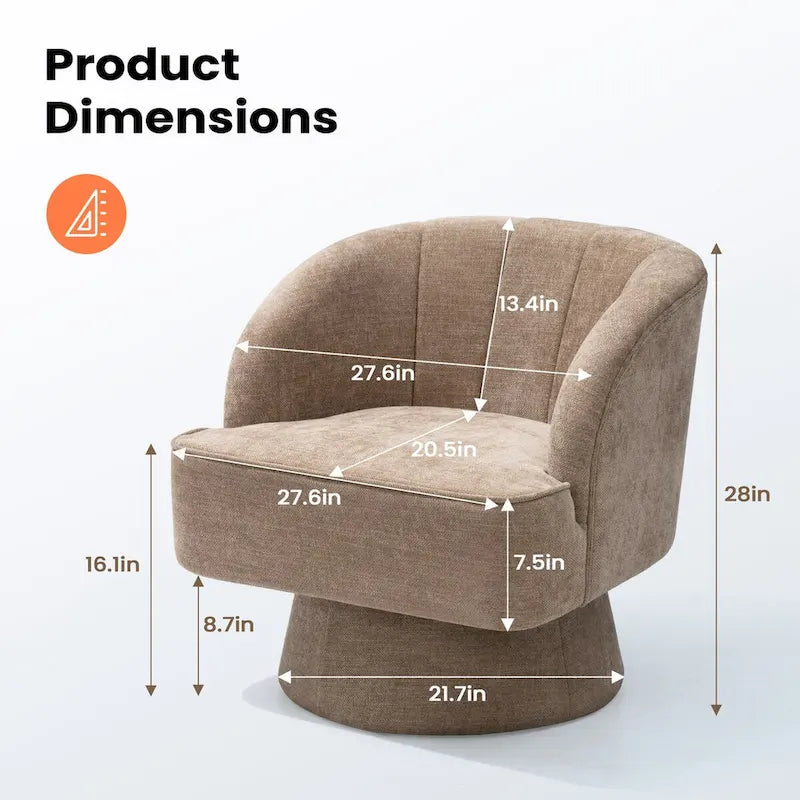 Pellebant Fauteuil pivotant Canapé pour Salon Chambre à coucher