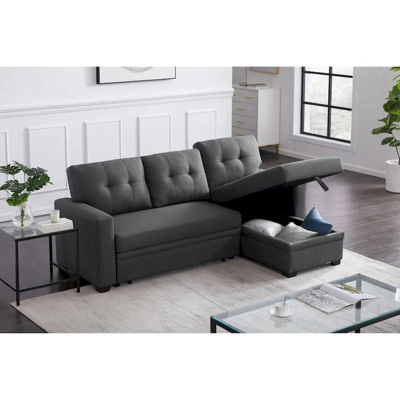 Canapé sectionnel convertible rembourré avec méridienne – 82 L x 53 P x 34,5 H