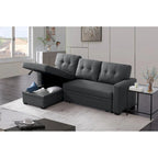 Canapé sectionnel convertible rembourré avec méridienne – 82 L x 53 P x 34,5 H