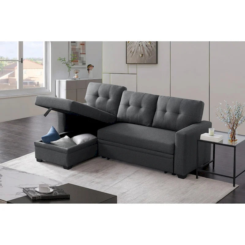 Canapé sectionnel convertible rembourré avec méridienne – 82 L x 53 P x 34,5 H