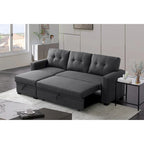 Canapé sectionnel convertible rembourré avec méridienne – 82 L x 53 P x 34,5 H