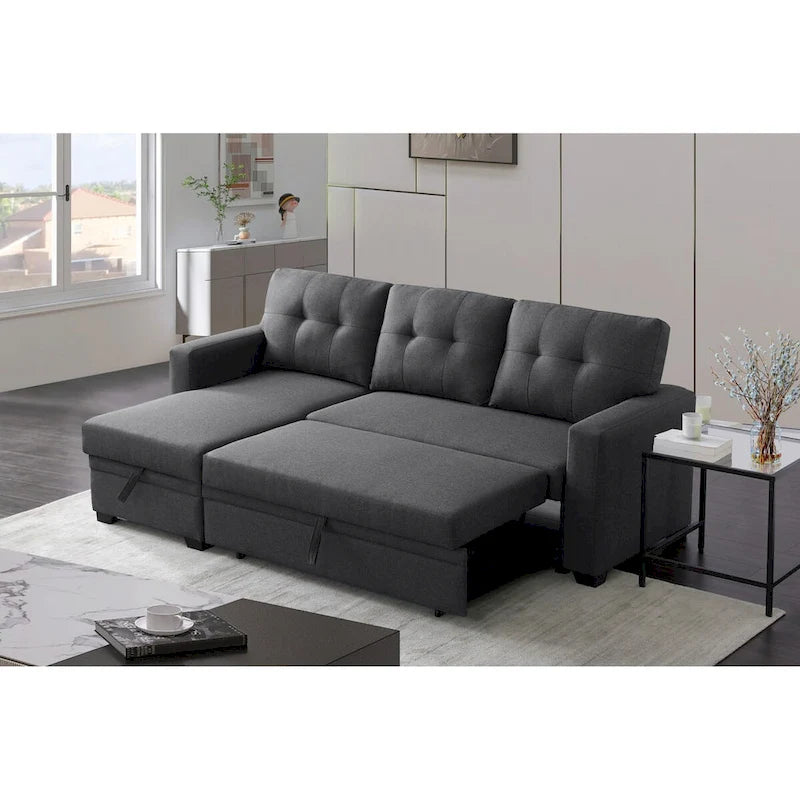 Canapé sectionnel convertible rembourré avec méridienne – 82 L x 53 P x 34,5 H