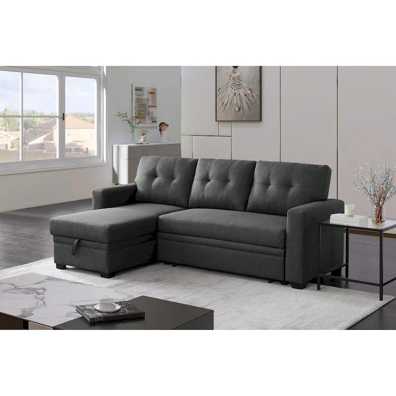 Canapé sectionnel convertible rembourré avec méridienne – 82 L x 53 P x 34,5 H