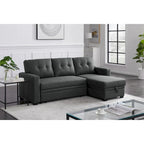Canapé sectionnel convertible rembourré avec méridienne – 82 L x 53 P x 34,5 H