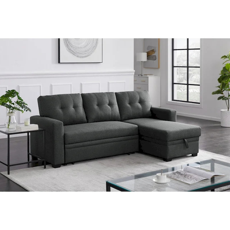 Canapé sectionnel convertible rembourré avec méridienne – 82 L x 53 P x 34,5 H