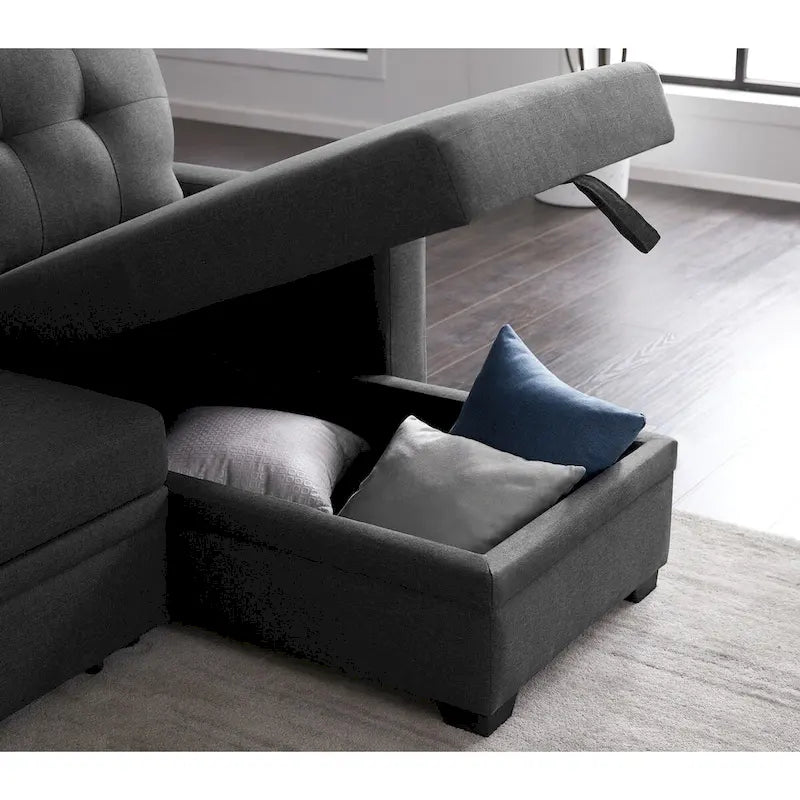 Canapé sectionnel convertible rembourré avec méridienne – 82 L x 53 P x 34,5 H