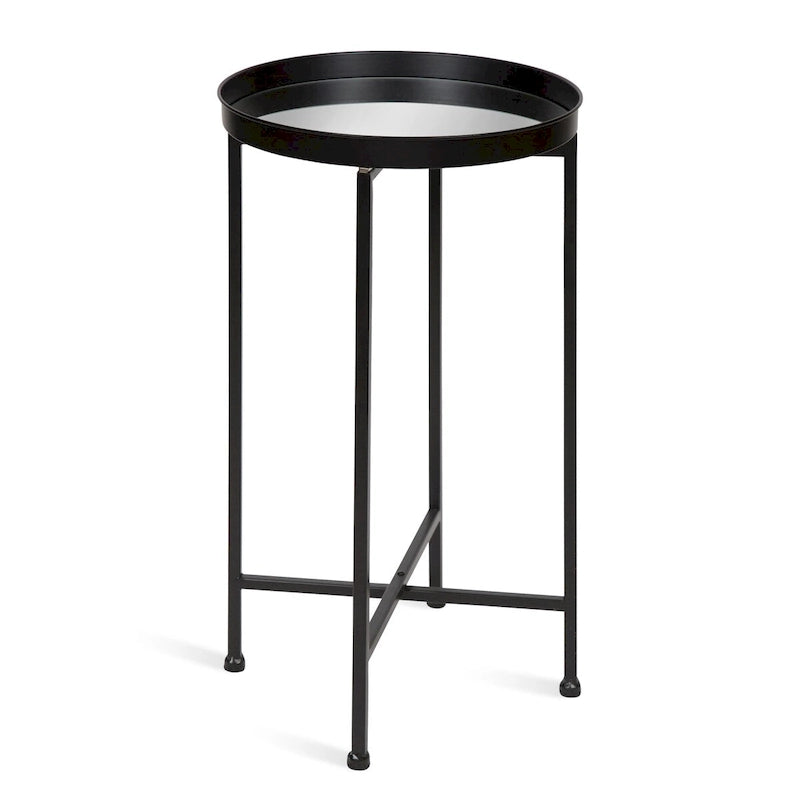Table d'appoint pliante plateau rond en métal Celia – 14"x14"x25.75"