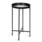 Table d'appoint pliante plateau rond en métal Celia – 14"x14"x25.75"