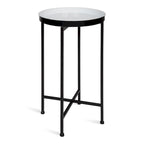 Table d'appoint pliante plateau rond en métal Celia – 14"x14"x25.75"