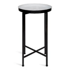 Table d'appoint pliante plateau rond en métal Celia – 14"x14"x25.75"
