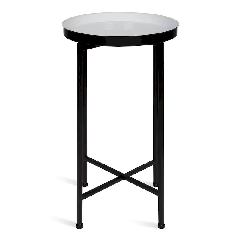Table d'appoint pliante plateau rond en métal Celia – 14"x14"x25.75"