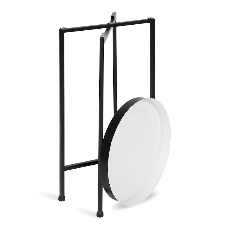 Table d'appoint pliante plateau rond en métal Celia – 14"x14"x25.75"
