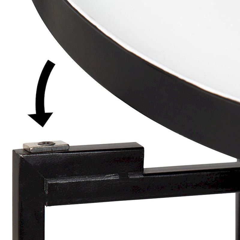 Table d'appoint pliante plateau rond en métal Celia – 14"x14"x25.75"