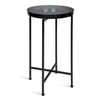 Table d'appoint pliante plateau rond en métal Celia – 14"x14"x25.75"