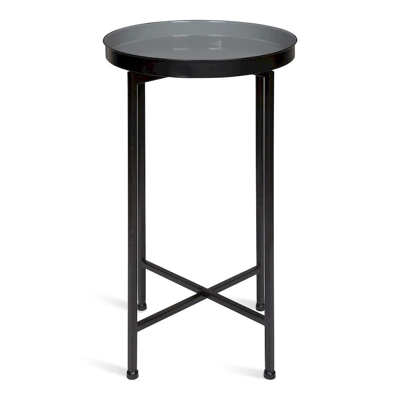 Table d'appoint pliante plateau rond en métal Celia – 14"x14"x25.75"