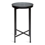 Table d'appoint pliante plateau rond en métal Celia – 14"x14"x25.75"